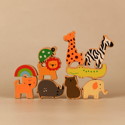 Tinkido ZooCrew — Wooden Balancing Animals · 26 Pieces (Ages 3+)