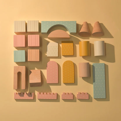 Tinkido WonderBlocks — Wooden Builder Set · 24 Pieces (Ages 3+)