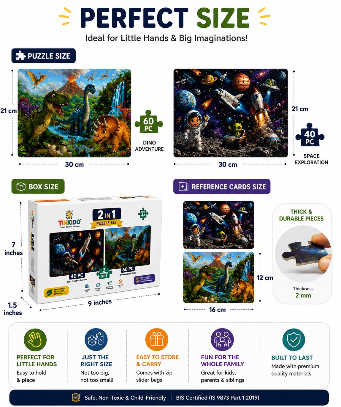 Space and Dino set contents