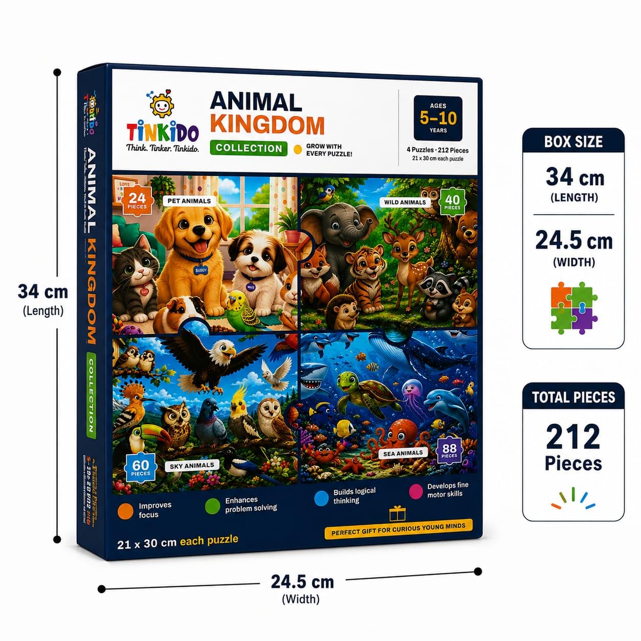 Animal Kingdom set — four puzzles with progressive difficulty