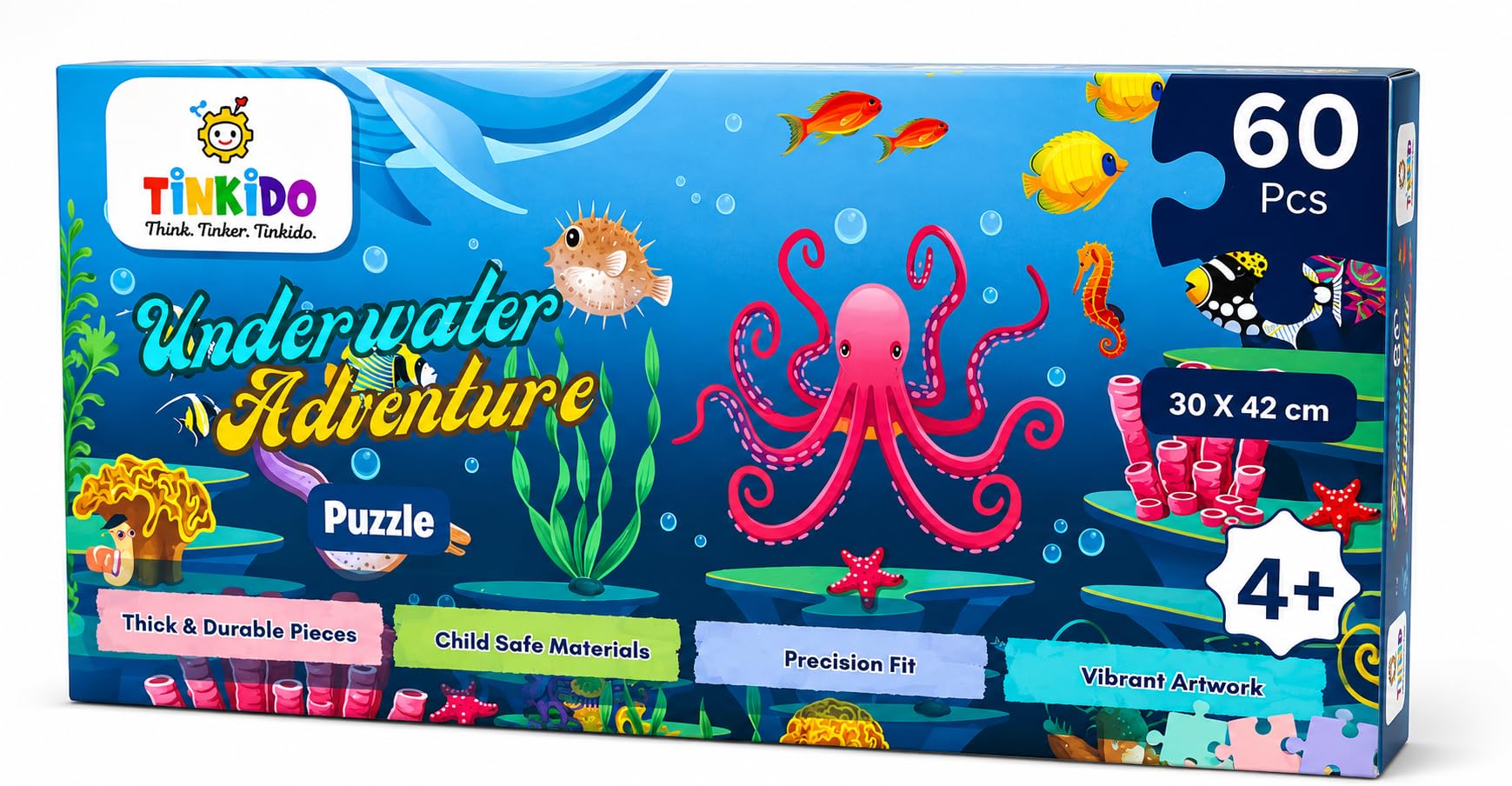 Tinkido Underwater Adventure Puzzle, 60 pieces, box front
