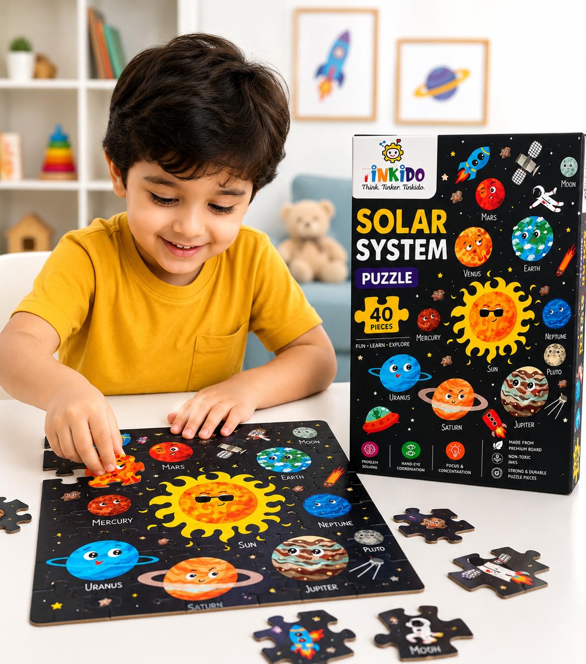 Solar System Puzzle pieces detail