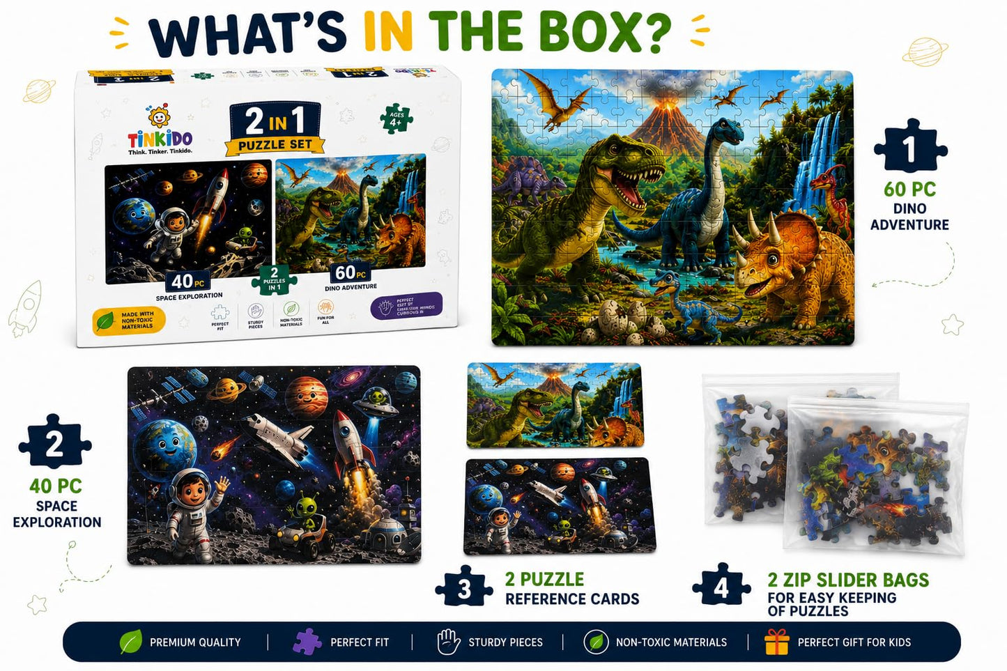 Space and Dino box details