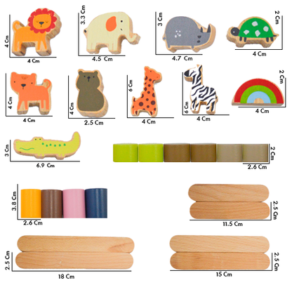 Tinkido ZooCrew — Wooden Balancing Animals · 26 Pieces (Ages 3+)