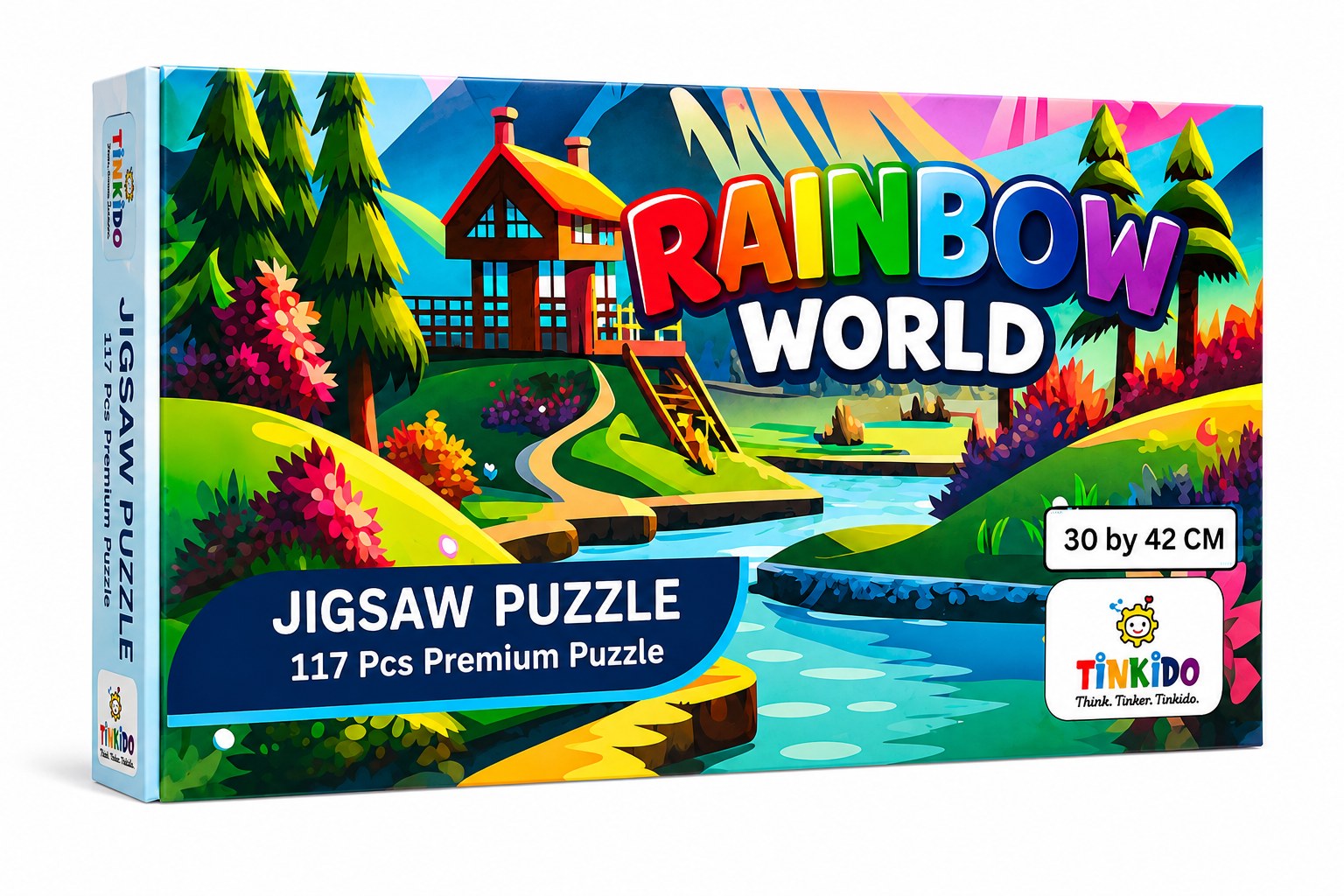 Tinkido Rainbow World jigsaw puzzle box, 117 pieces